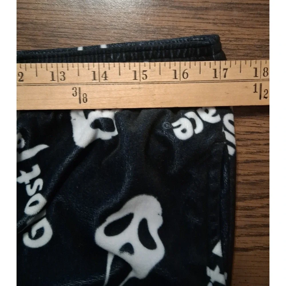 Ghost Face Men's Pajama Pants M Black Graphic Print Scream Drawstring Elastic